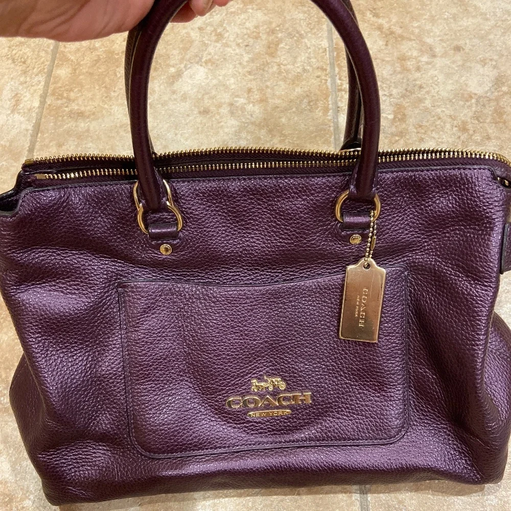 専用【美品】COACH♡2wayショルダーバッグ♡パープル♡レザー♡馬車♡ Leather crossbody bag Coach Purple in Leather - 45358972